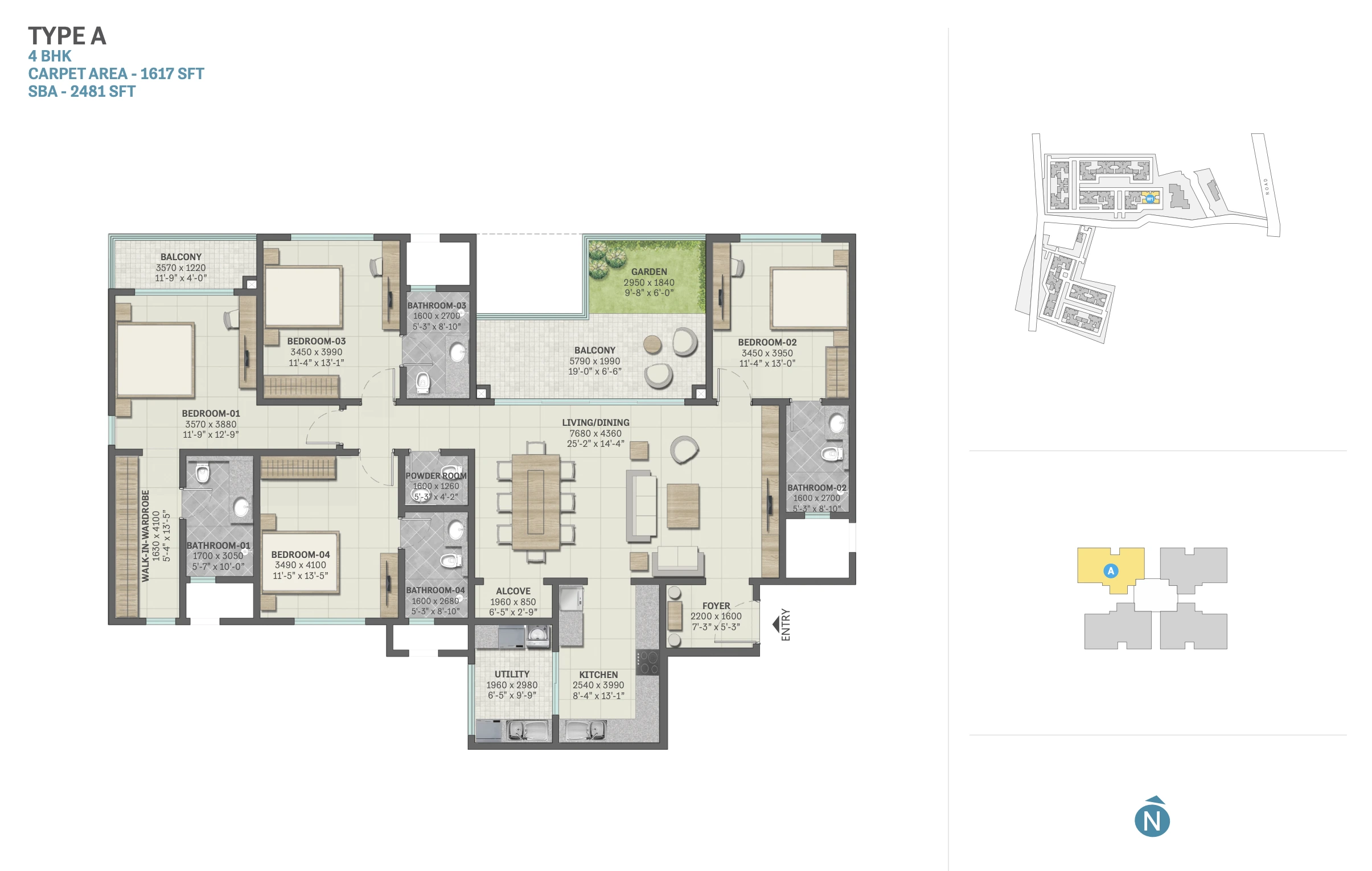 TYPE A โ 4 BHK
